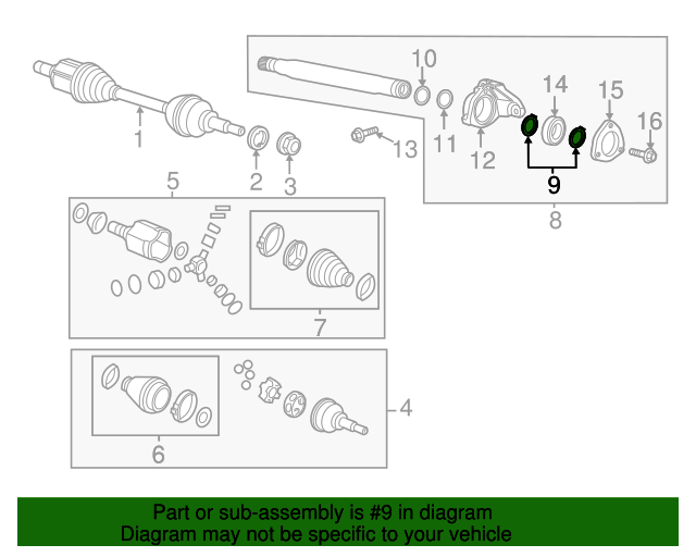20142015 Chevrolet Cruze Front Drive Axle Inner Shaft Retaining Ring