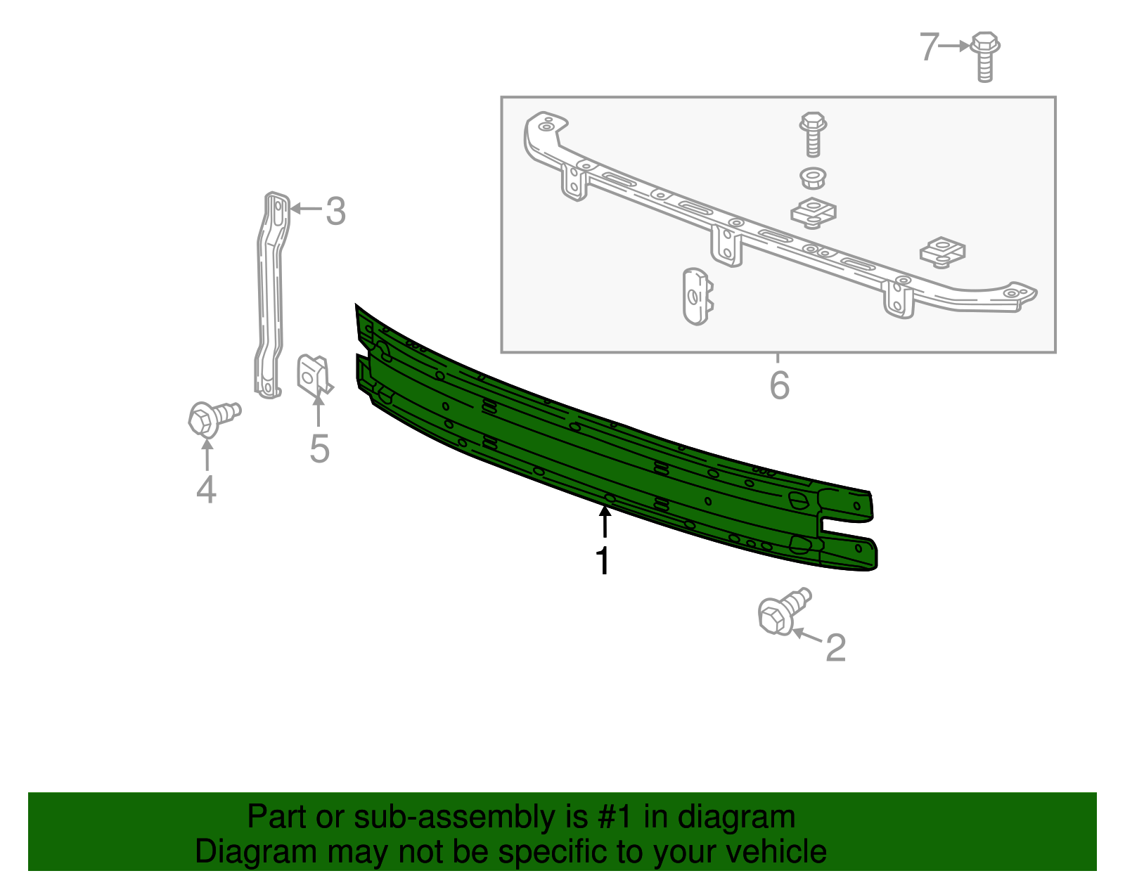 Front Bumper Impact Bar - GM (84331465)