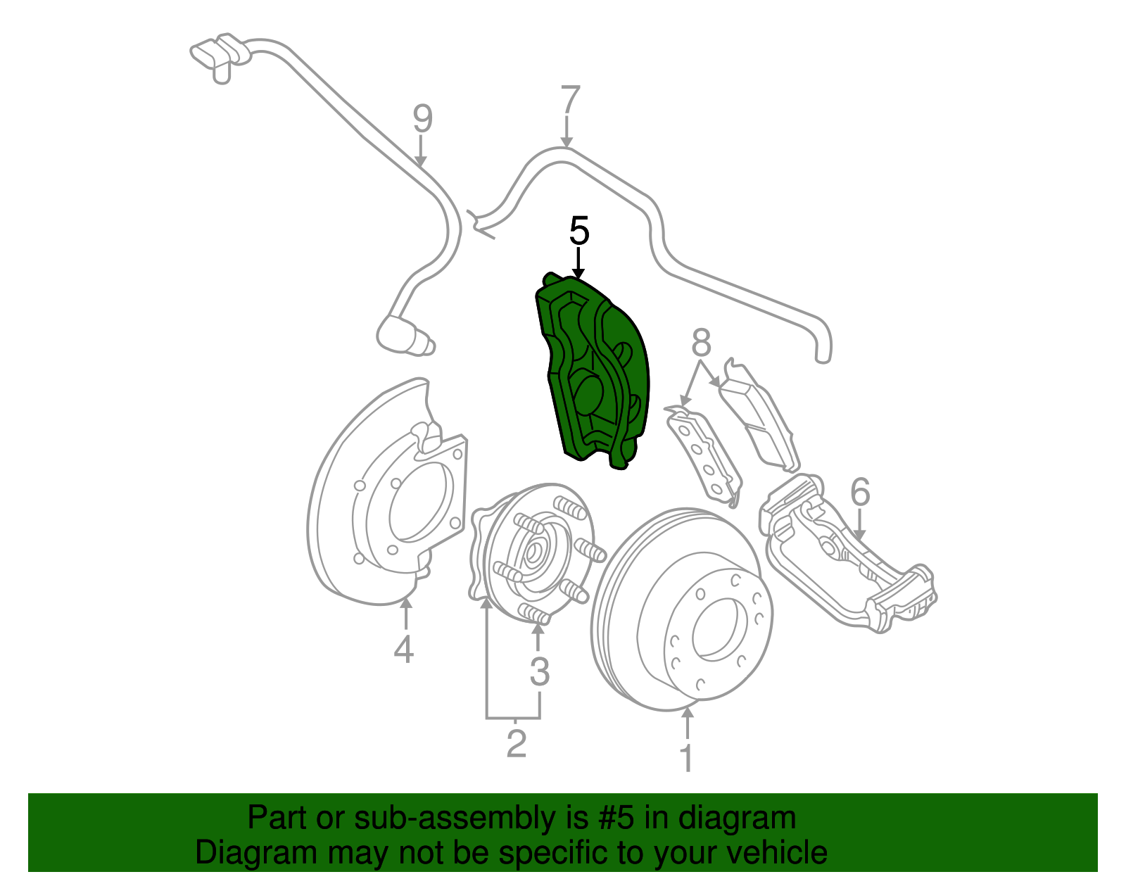 Front Passenger Side Disc Brake Caliper Assembly - GM (84394392)