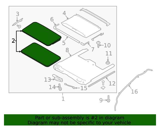81610J9000 Sunroof Glass 20182023 Hyundai World OEM Parts Hyundai