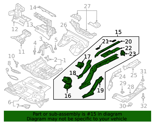 8W7803401A Side Member Assembly 20182023 Audi Audi OEM Parts