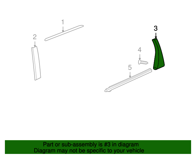 20072008 Honda Fit 200708 Honda Fit Left Rear Door Pillar Garnish