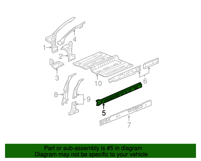 15258048 Passenger Side Rocker Outer Panel Reinforcement 20002016 GM