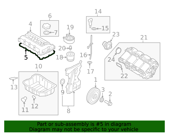 20112016 Kia Valve Cover Gasket 224412G710 Kia Automotive Parts