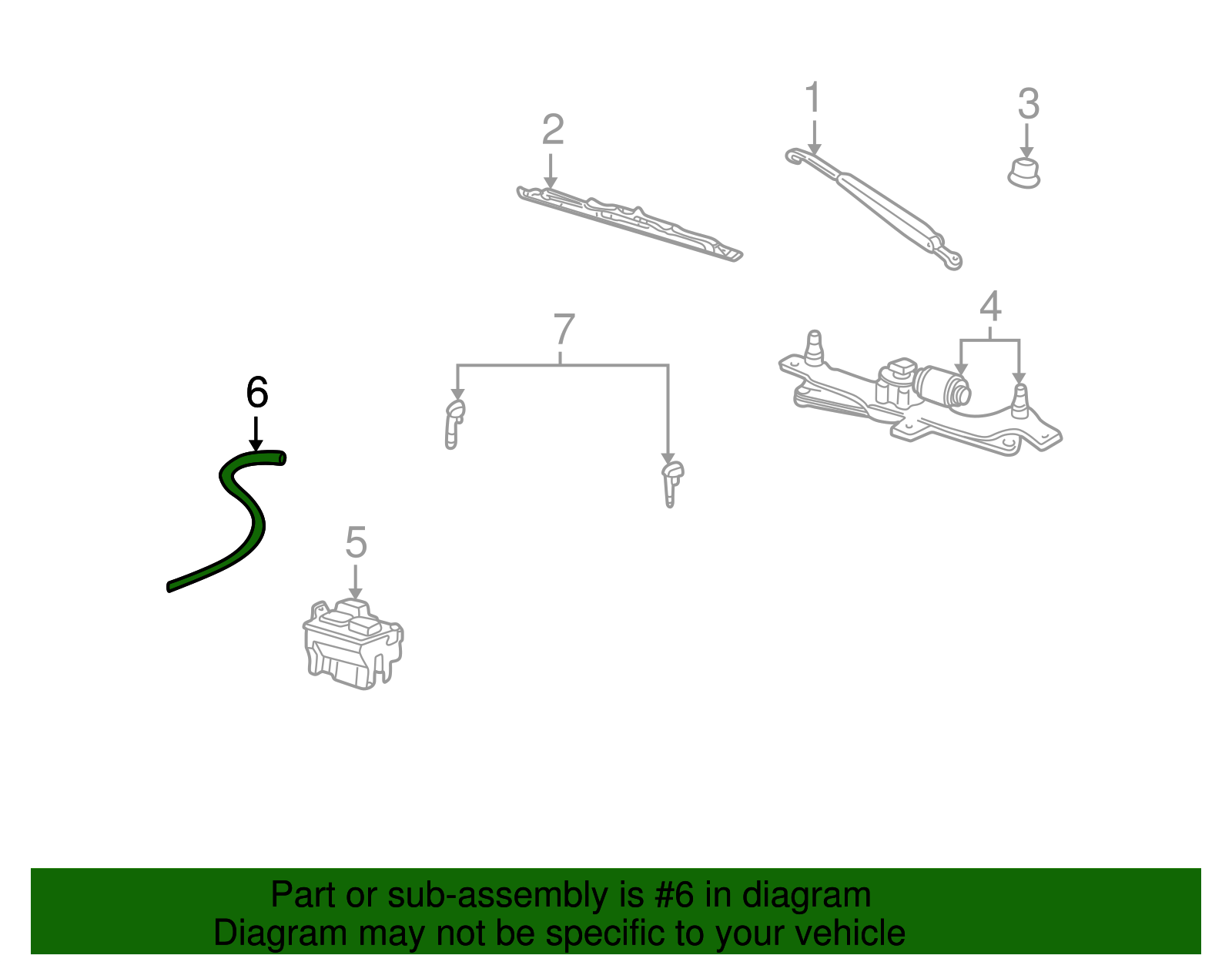 Washer Hose - Ford (YL1Z-17A605-AA)