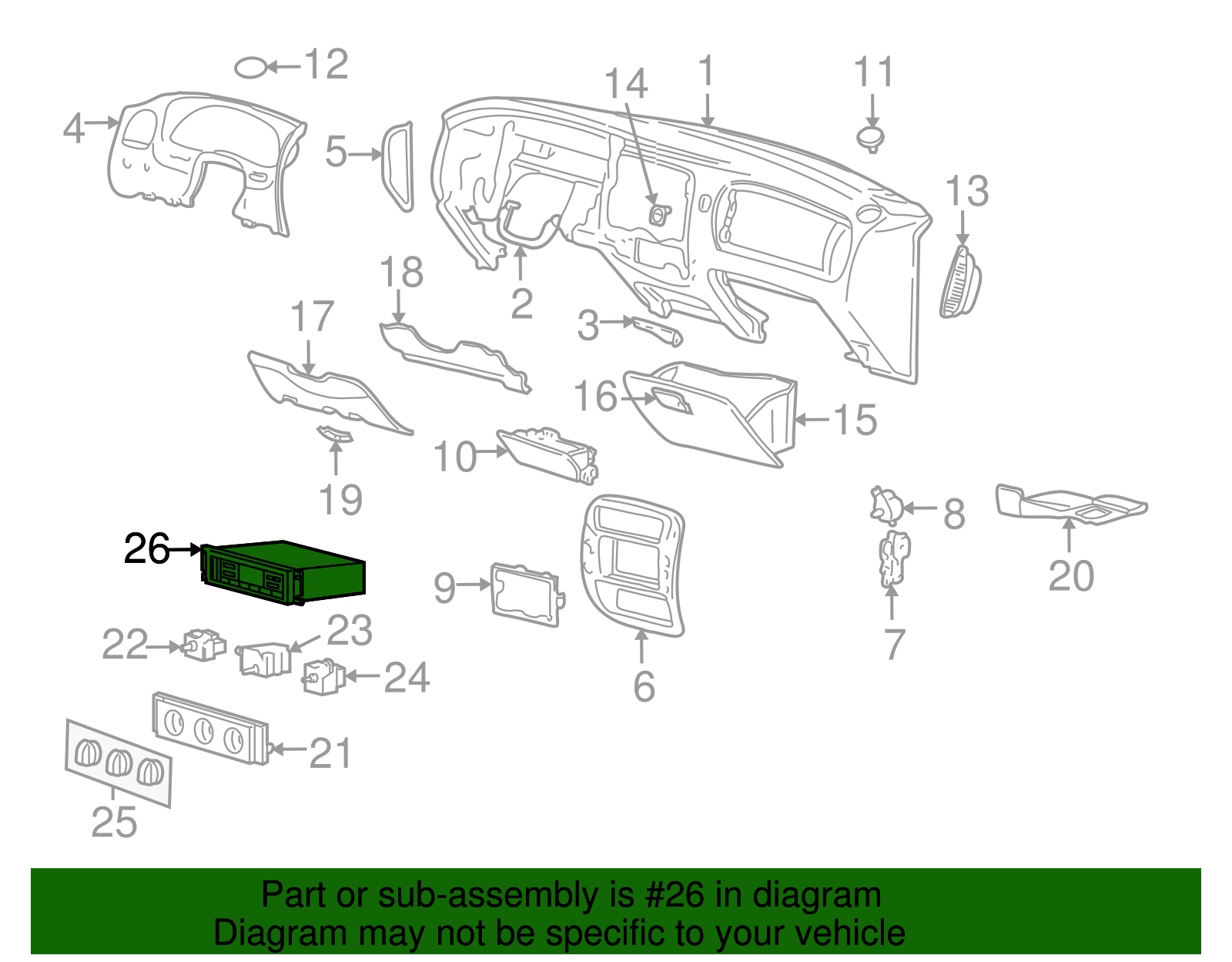 Dash Control Unit - Ford (YL2Z-19980-AA)