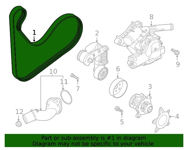 Genuine Serpentine Belt for 20202024 Hyundai Part 252122M000