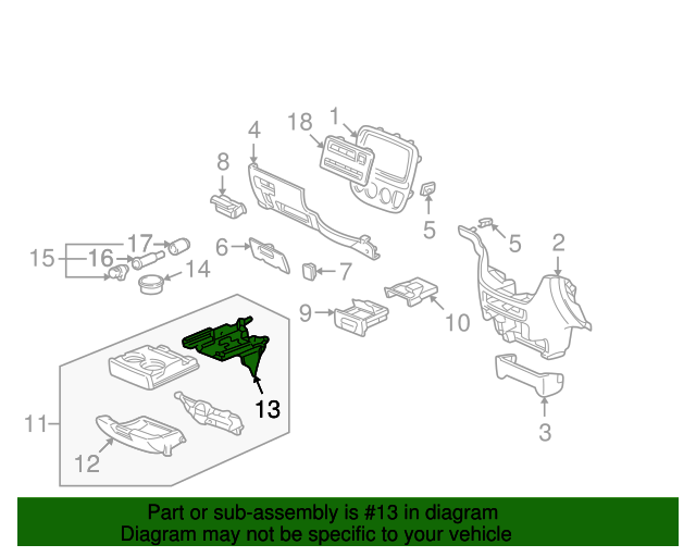 77236-S10-A02 - Instrument Panel Cup Holder Bracket 1999-2001 Honda CR ...
