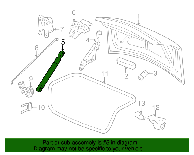 20062016 Chevrolet 20062014 Chevrolet Impala Trunklift Cylinder Prop