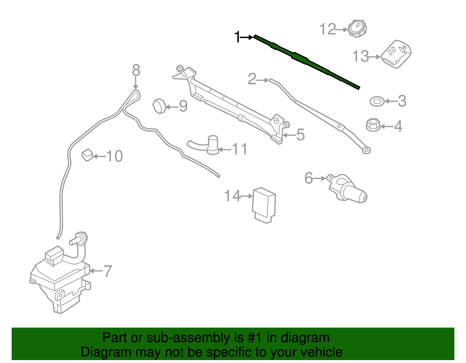 Wiper Blade - Ford (GU2Z-17V528-M)