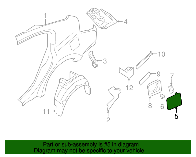 20072012 Nissan Altima Fuel Door G8830ZN5MA Nissan Parts Plus