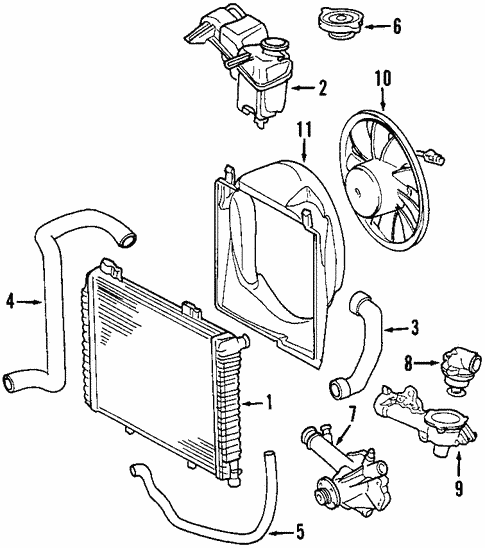 Radiator & Components for 1998 Mercedes-Benz SLK 230 #1