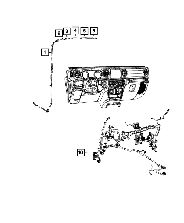 68413046AF Instrument Panel Wiring 20192020 Jeep Wrangler Detroit