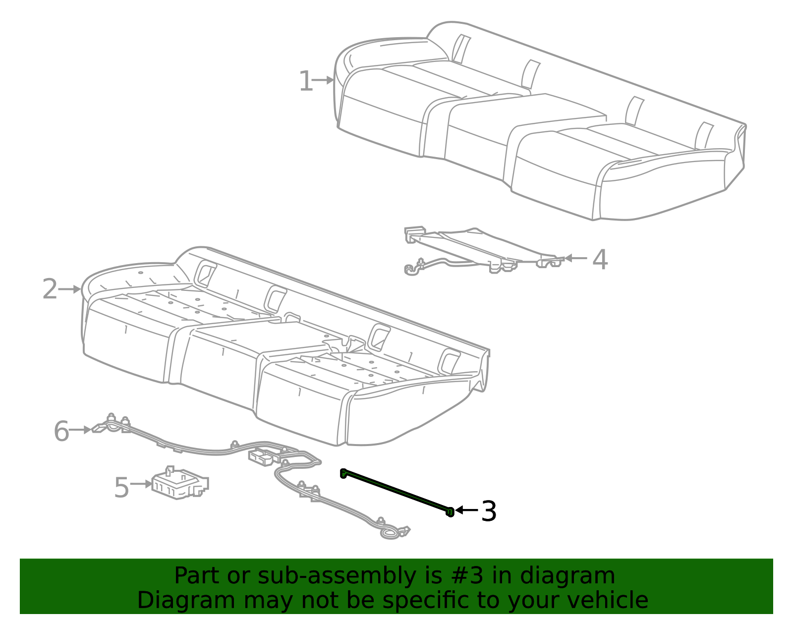 Rear Seat Back Pad Wire - GM (84018635)