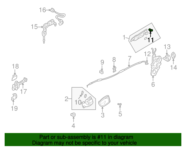 20012005 Mopar Door Latch Cable Clip Driver's Side (LH) MU481091