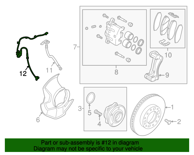 956712W000 Front Speed Sensor 2014 2015 Kia Sorento World Kia
