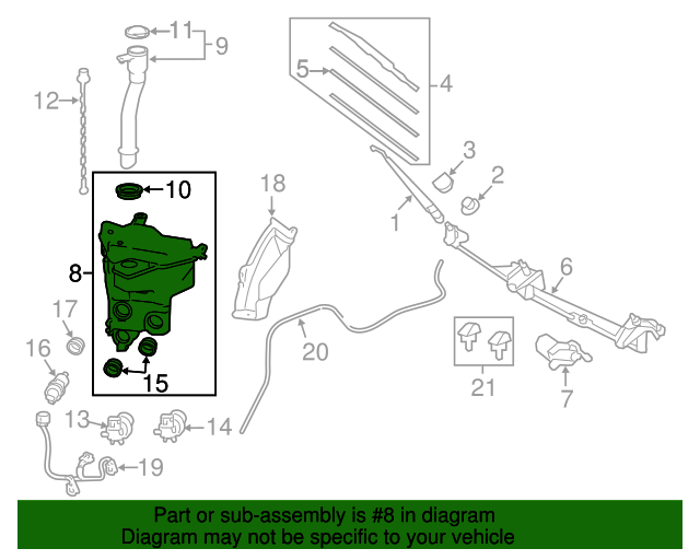 20102014 Toyota FJ Cruiser Washer Reservoir 8531535370 OEM Parts Online
