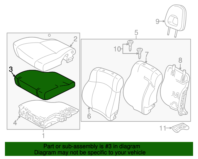 TOYOTA Genuine 71511-42020 Seat Cushion Pad