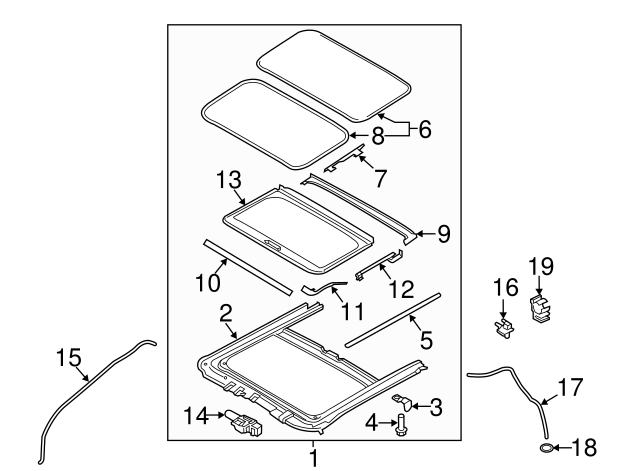 Genuine Hyundai 81666-0U000-8M Sunroof Sunshade Assembly Genuine Hyundai 81666-0U000-8M Sunroof Sunshade Assembly