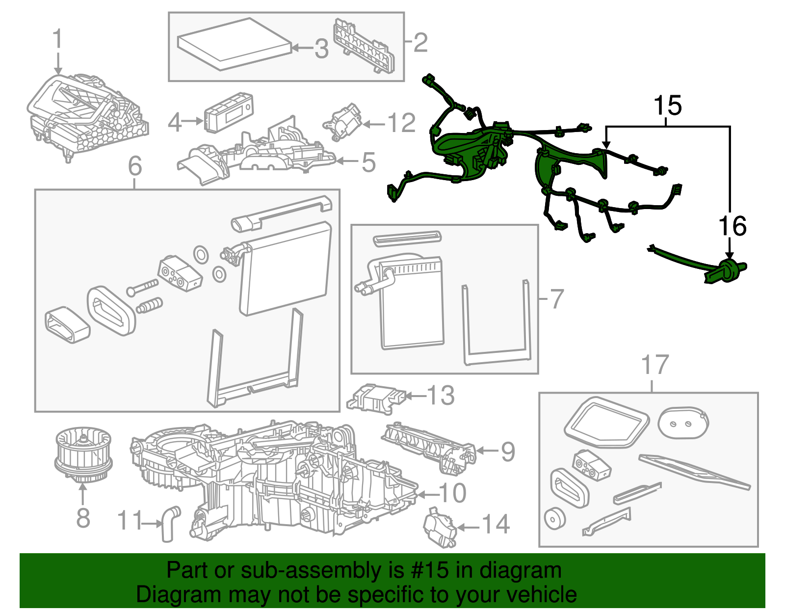Air Conditioning Wiring Harness - GM (84340776)