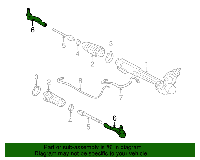 Ford 3W1Z3A130BA Outer Tie Rod 20032005 Ford OEM Ford Parts & Accessories