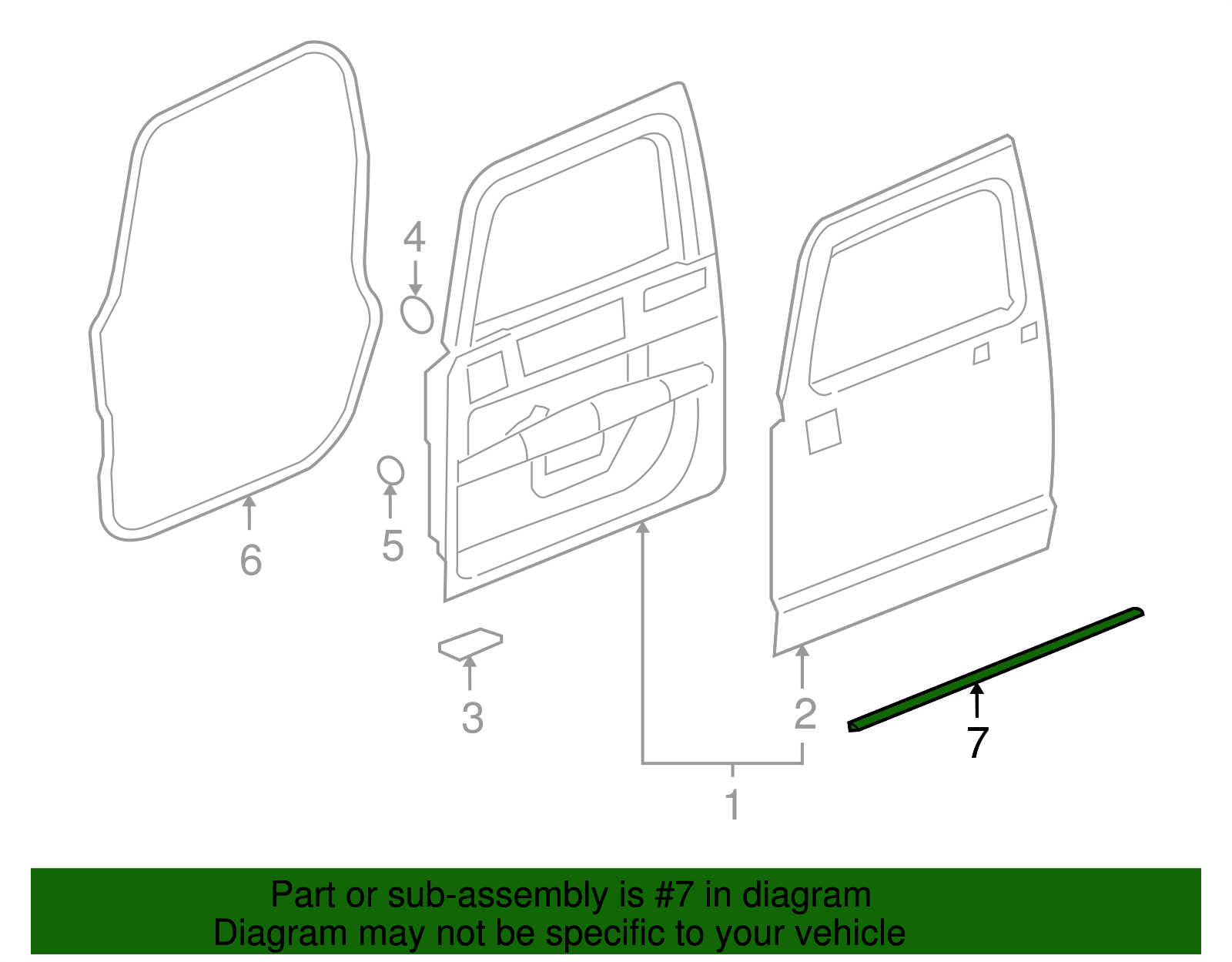 Weatherstrip, Front S/D Lower - GM (15116980)