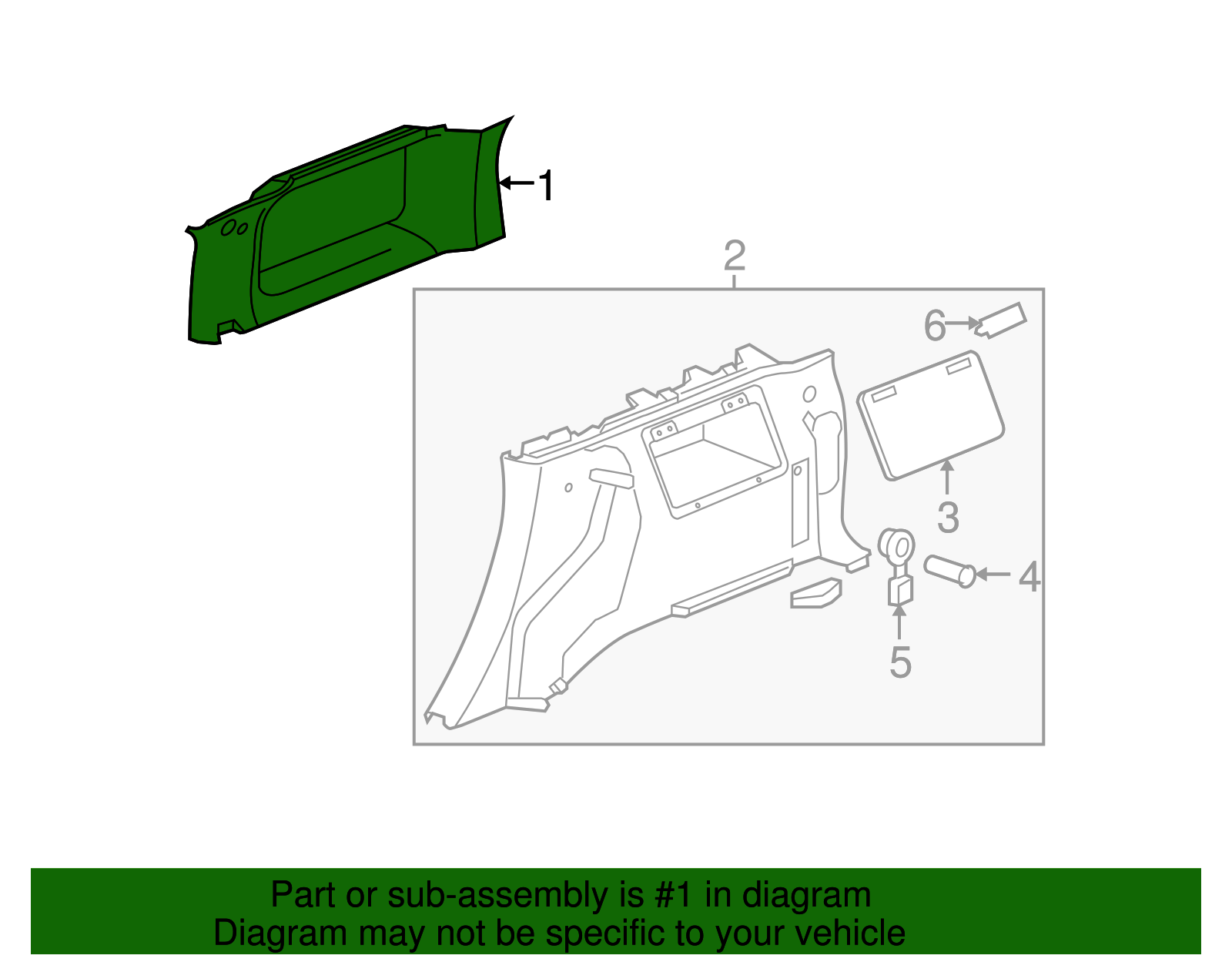Molding, Body Side R/Wdo Garnish - GM (25820001)