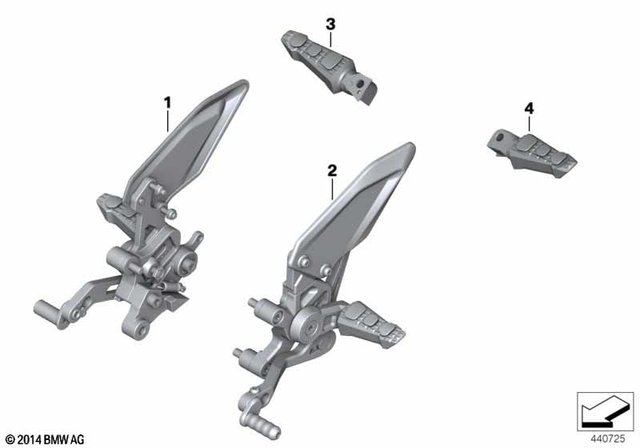 77258553930 - Hp Footpeg Assembly, Right 2014-2019 BMW-Motorrad S 