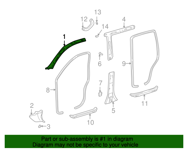 6222060071B0 Windshield Pillar Trim 19982002 Lexus LX470