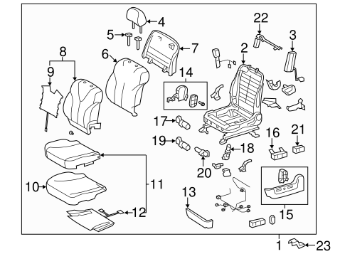 Passenger Seat Components for 2007 Toyota Camry #5