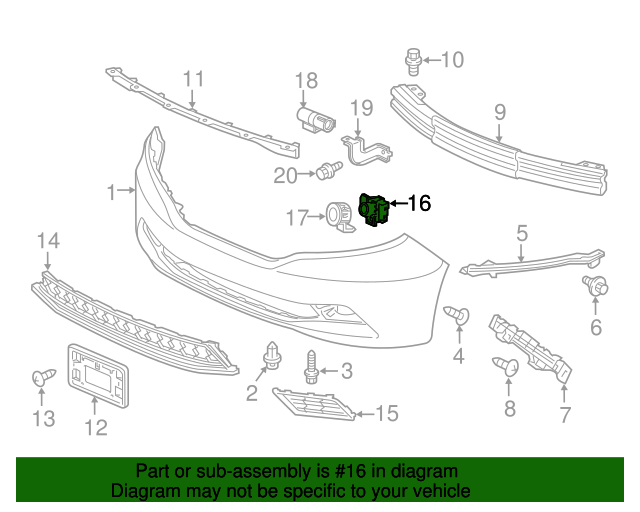 39680TK8A01ZH Sensor Assembly Parking *YR573M* (Mocha Metallic