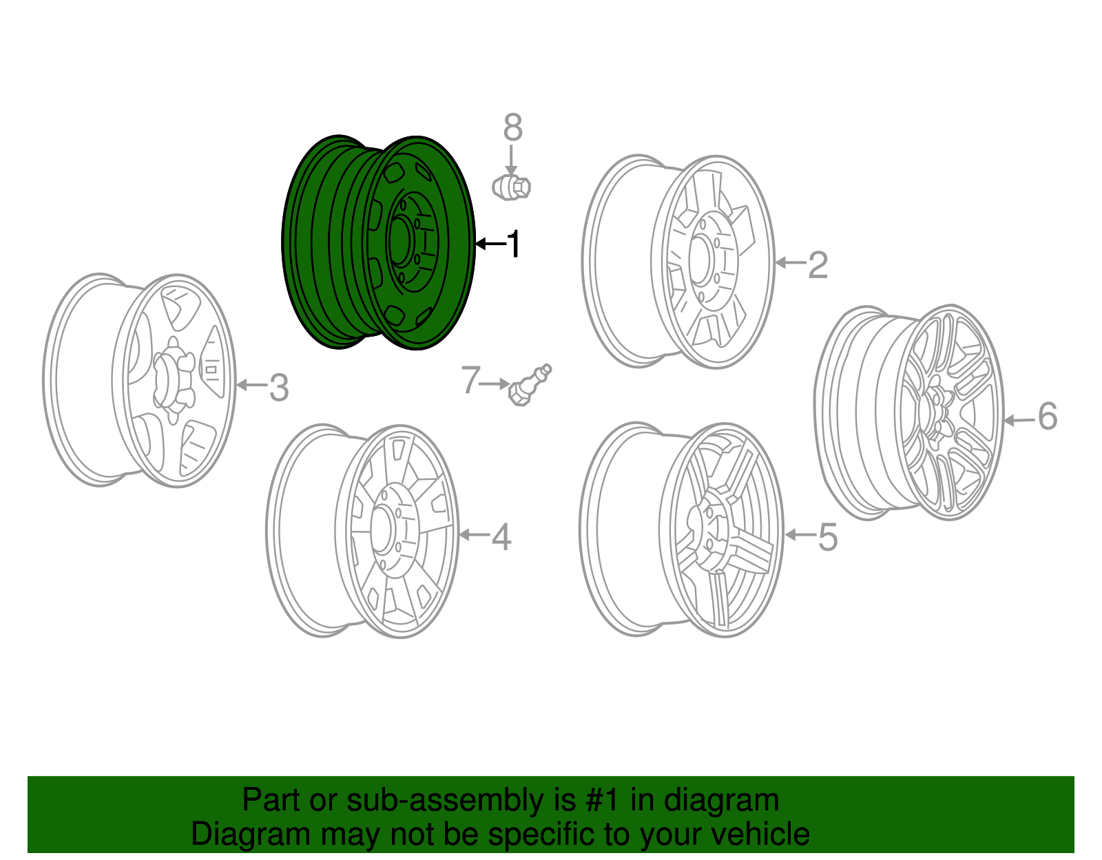 15x6-Inch Steel Wheel - GM (97245908)