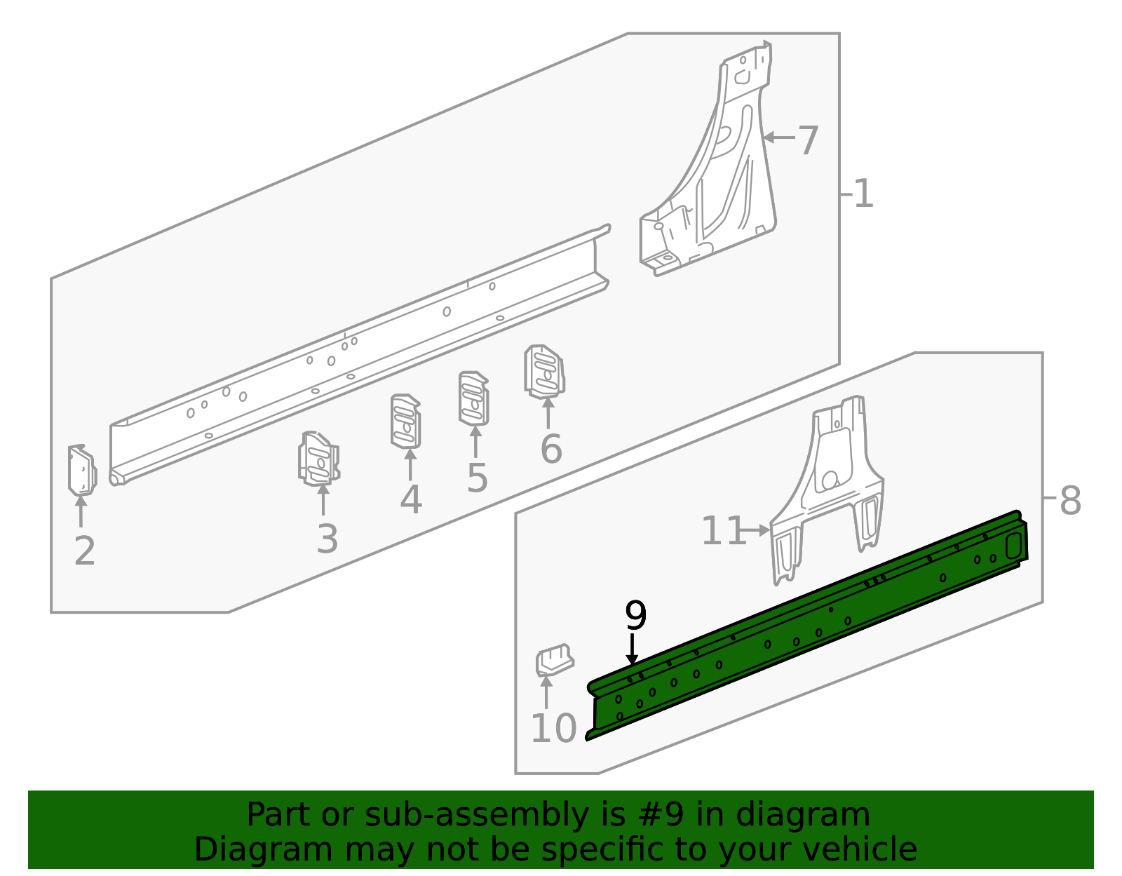 Driver Side Rocker Outer Panel Reinforcement - GM (84387971)