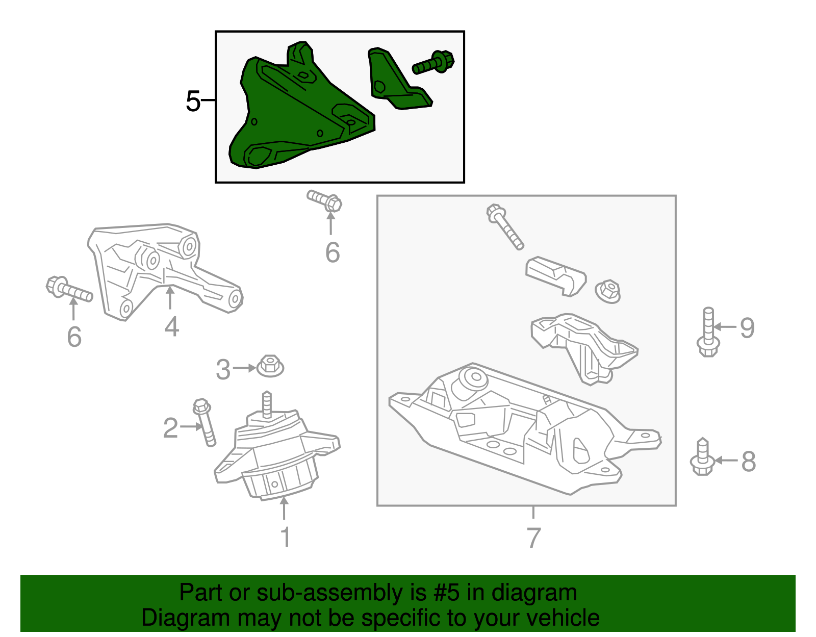 Driver Side Engine Mount Bracket - Cadillac (84144608)