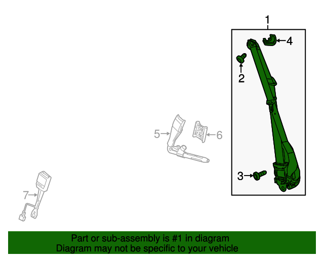 19353045 Light Titanium Passenger Seat Belt with Retractor and Pre