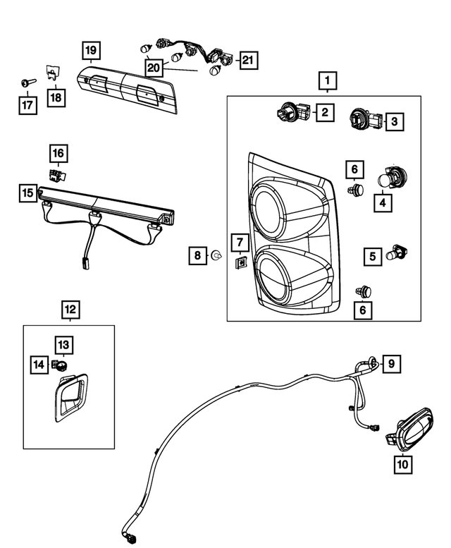 Tail Lamp Socket Mopar 68046629AA