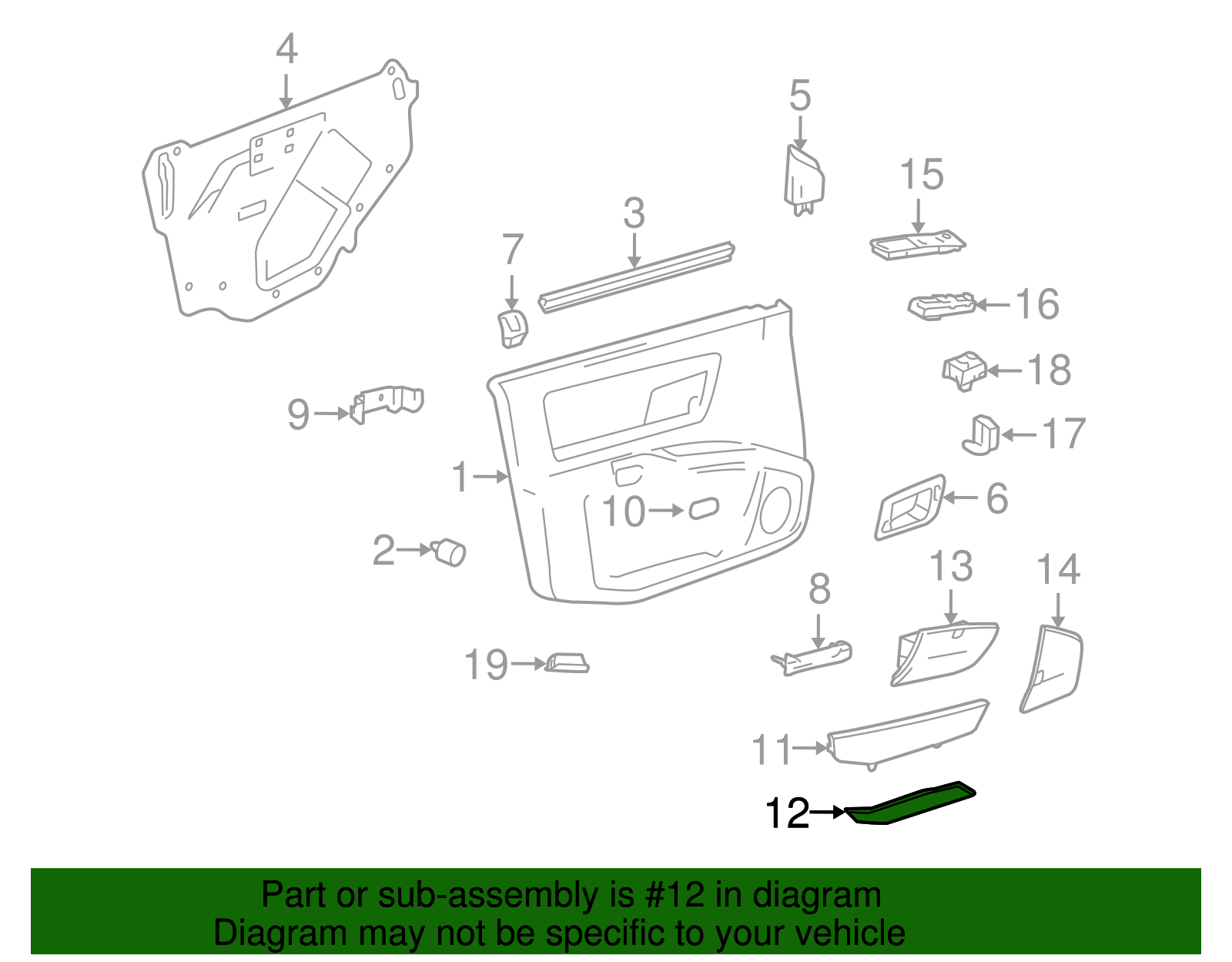 Liner, Front S/D Map Pocket - Cadillac (89038855)