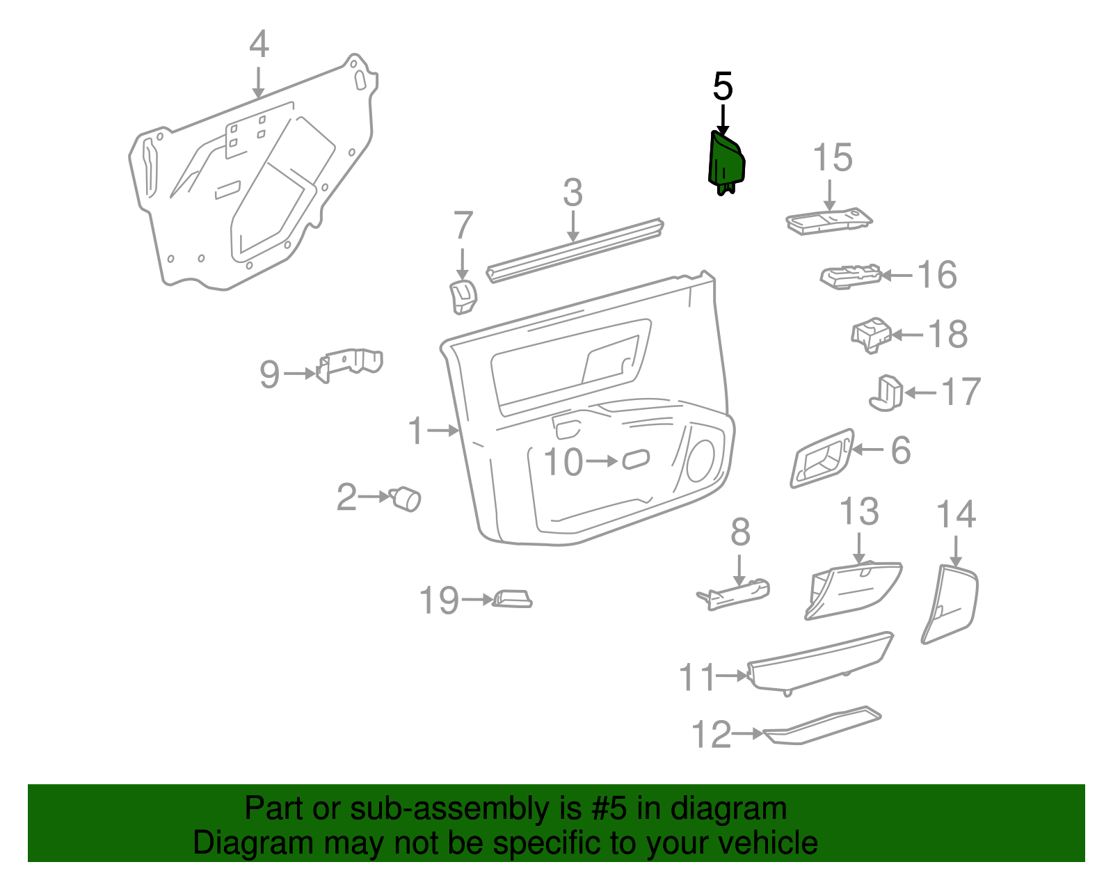 Panel, Front S/D Upper Front Tr - Cadillac (89038823)
