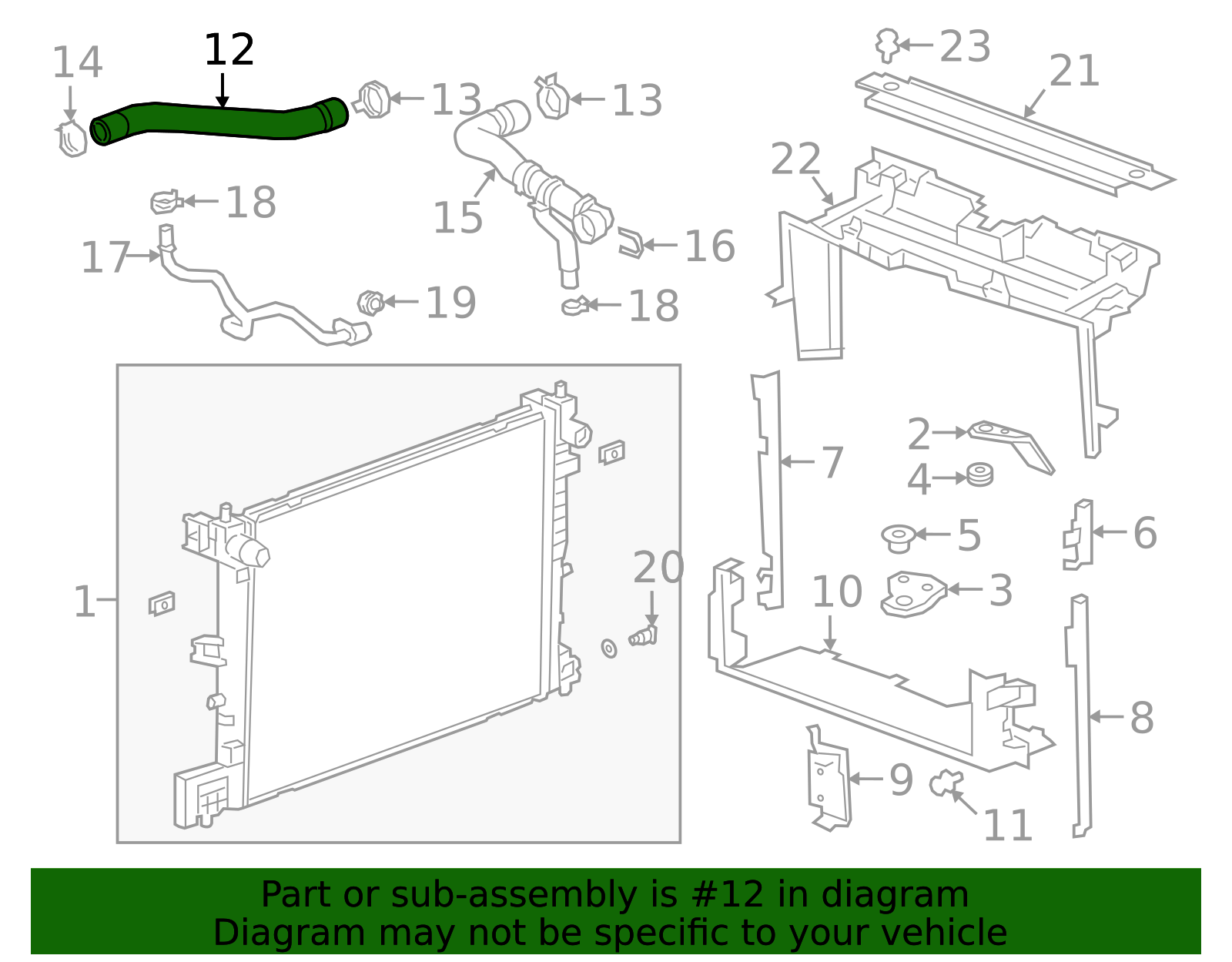 Radiator Outlet Hose Assembly - GM (84065780)