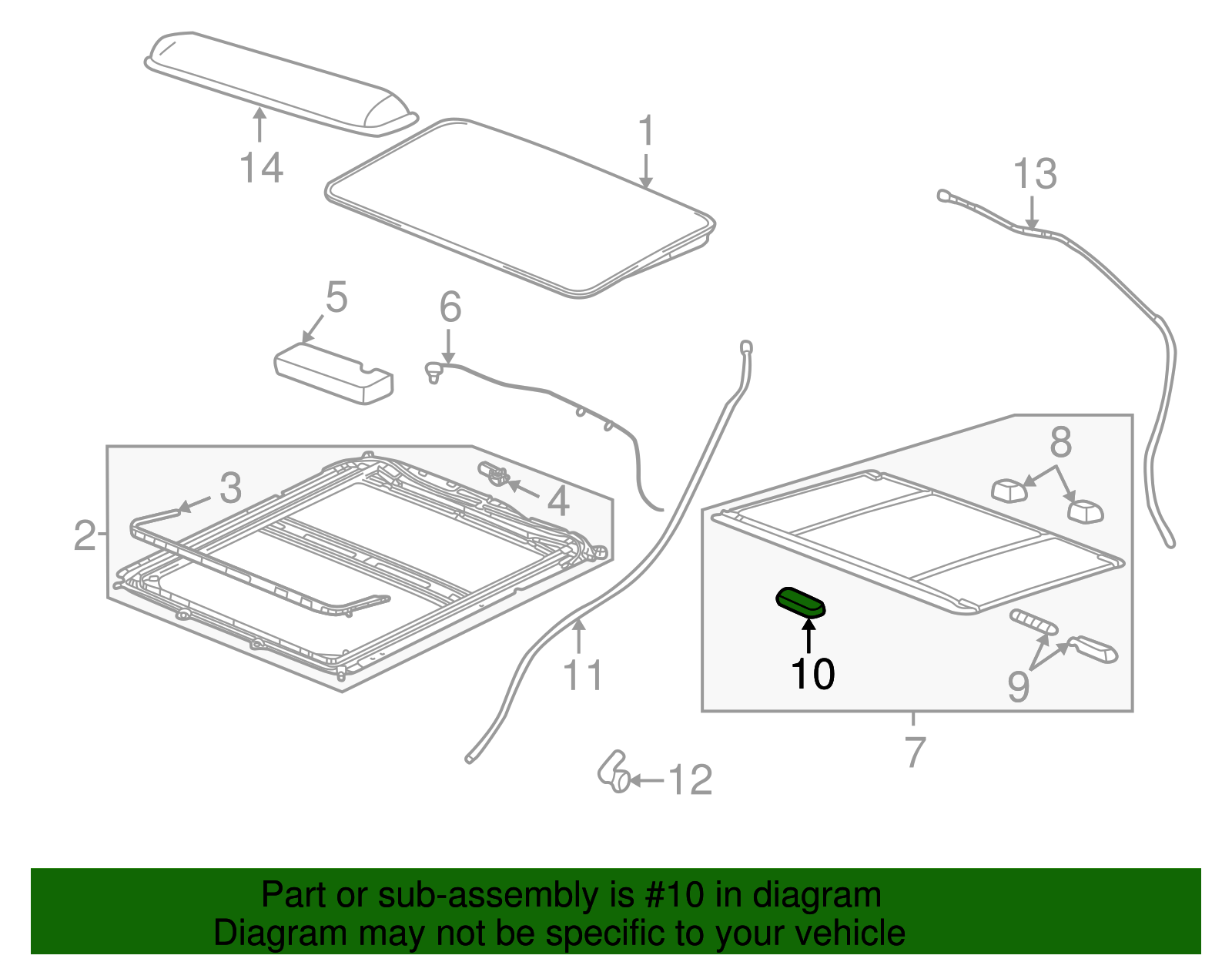 Shale Sunroof Sunshade Handle - GM (12374528)