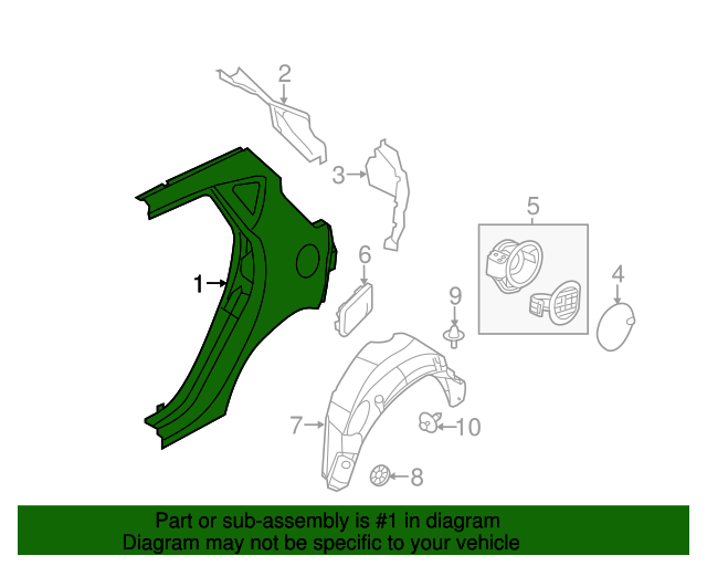 G2BZ5827841A Quarter Panel 20112019 Ford Fiesta OEM Parts Quick