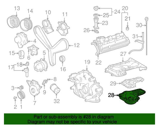 121020F010 Pan Sub Assembly Oil N 20002007 Toyota OEM Genuine