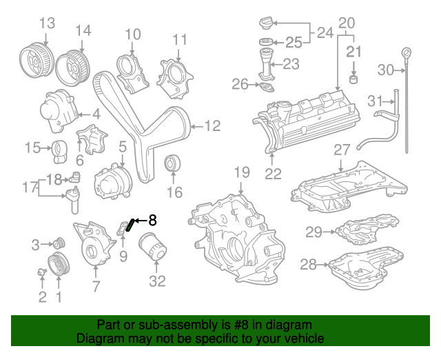 19982009 Toyota Timing Cover Gasket 11338AC010 Toyota Parts Center
