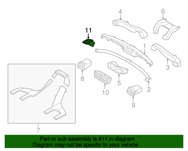 2008 Subaru Impreza Defroster Grille 66115SA000JG Subaru Parts Store