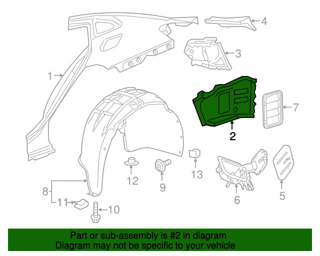 20162022 Chevrolet Malibu Passenger Side Body Side Outer Panel Rear