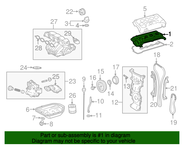 Toyota 11201-28033 Cylinder Head Cover Sub Assembly