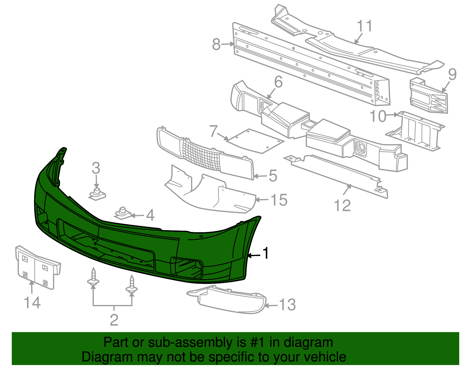 Front Bumper Cover - Cadillac (89025750)
