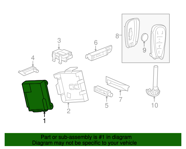 20162018 GM Keyless Entry Control Module 13523223 GM