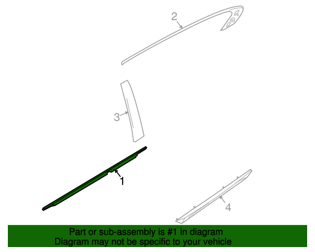 20092016 Lincoln MKS OEM Belt WeatherStrip 8A5Z5425597AC OEM Ford
