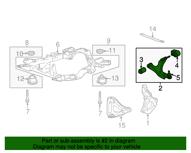 20102017 GM Front Driver Side Suspension Lower Control Arm 20945779 GM